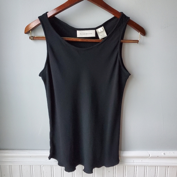 Susan Bristol Flowy Black Tank Top - Picture 2 of 15